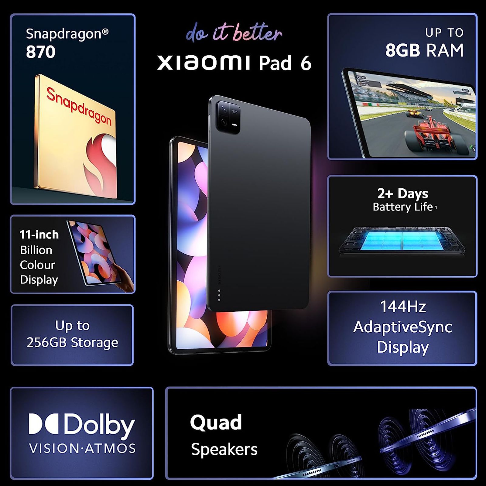 Buy Xiaomi Pad 6 Wi-Fi Android Tablet (11 Inch, 6GB RAM, 128GB ROM